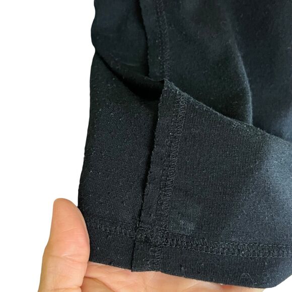 Anatomie Henley Shirt 3/4 Sleeve Stretchy Snap Button Raw Edge Black Sz Small - Picture 3 of 10